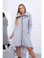 Zateplené šaty s delšími boky šedé Zateplené šaty s delšími boky šedé