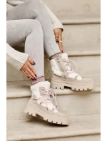 Botki Z Futerkiem Typu Baranek Beżowe Merilana Botki Z Futerkiem Typu Baranek Beżowe Merilana