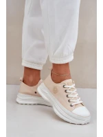 Damskie Trampki Na Masywnej Podeszwie Big Star NN274127 Beżowe Damskie Trampki Na Masywnej Podeszwie Big Star NN274127 Beżowe