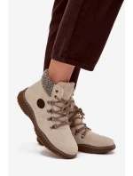 Ocieplane Botki Trapery Damskie Jasnobeżowe Zenaya Ocieplane Botki Trapery Damskie Jasnobeżowe Zenaya