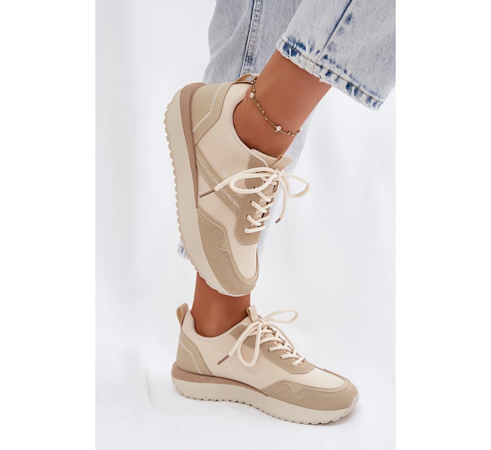 Dámské tenisky na platformě Big Star TT274278 Béžové