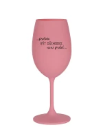 PROTOŽE BÝT DŮCHODCE NENÍ PRDEL - růžová sklenice na víno 350 ml