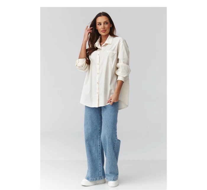 Košeľa s dlhým rukávom model 224101 Makadamia