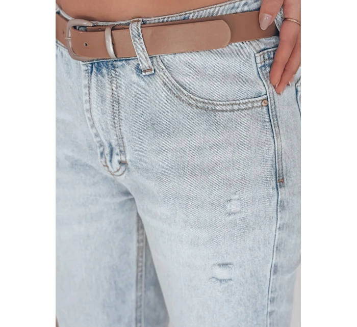 Dámské džínové kalhoty slim fit s páskem modré Dstreet model 21983375 - FashionStreet