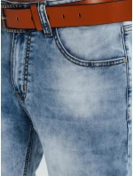 Pánske modré džínsové šortky s opaskom FashionStreet SX2564