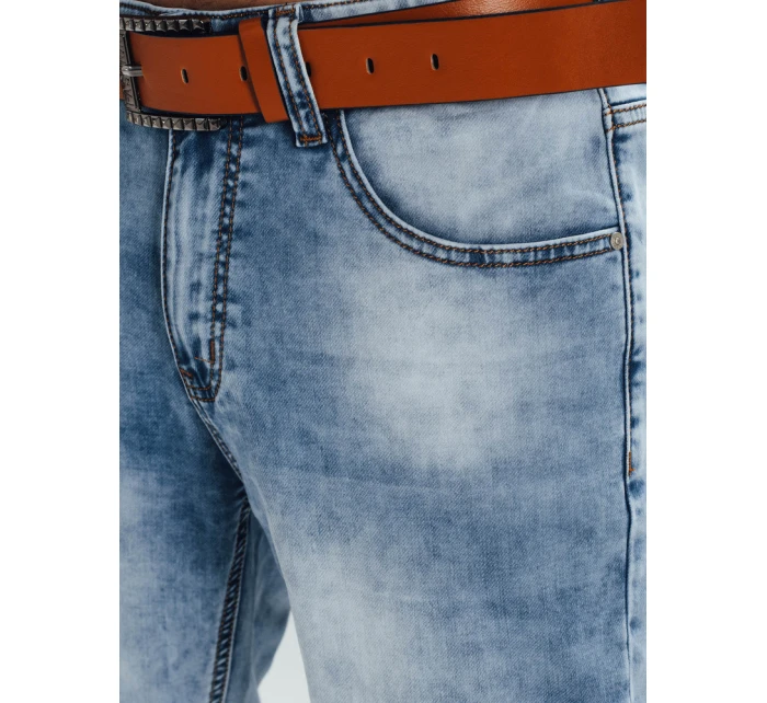 Pánske modré džínsové šortky s opaskom FashionStreet SX2564