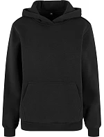 Build your Brand BY 289 Dámska mikina s kapucňou v oversize štýle „Fluffy“ 56.0289 čierna