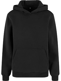 Build your Brand BY 289 Dámska mikina s kapucňou v oversize štýle „Fluffy“ 56.0289 čierna