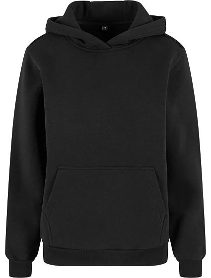 Build your Brand BY 289 Dámska mikina s kapucňou v oversize štýle „Fluffy“ 56.0289 čierna