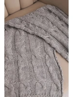 Dámsky klasický pletený vlnený šál KN22 sivý