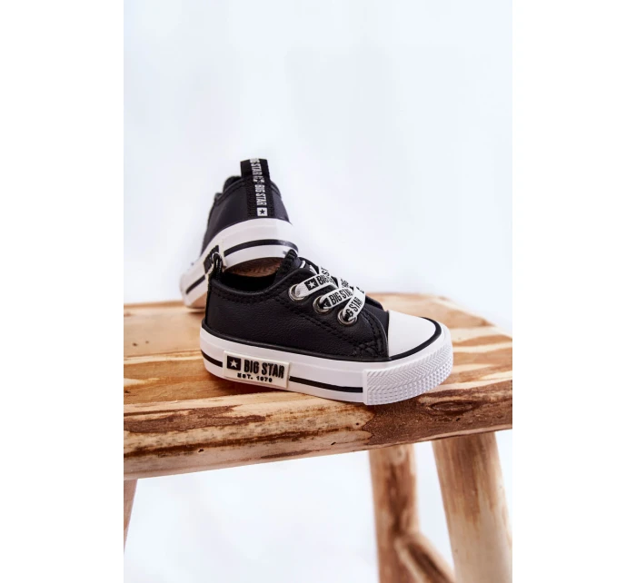 Dětské kožené tenisky BIG STAR model 21594816 Černý a bílý - Big Star Shoes