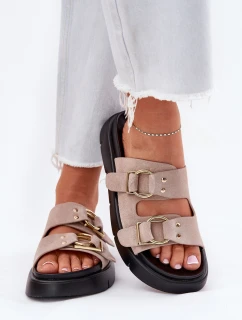 Dámské Sametové Sandały S Přezkami Big Star Světle Růžové model 21694391 - Big Star Shoes