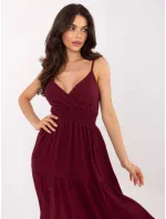 Sukienka MI SK model 21191110 bordowy - FPrice Sukienka MI SK model 21191110 bordowy - FPrice