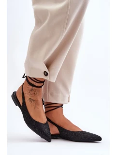 Ženy Tkanicí Baleríny Ozdobené Pytlíky Černé Jange