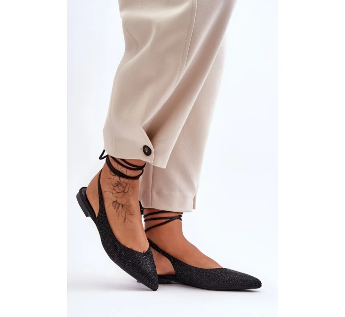 Ženy Tkanicí Baleríny Ozdobené Pytlíky Černé Jange