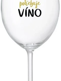 DAD NEEDS WINE - číry pohár na víno 350 ml