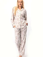Dámske pyžamo LNS 567 B25 long/r beige - Key