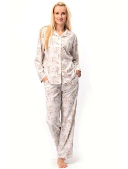 Dámské pyžamo LNS 567 B25 long/r béžové - Key