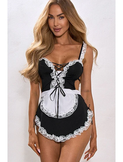 Erotický kostým  Provocative maid čierno-biely – Pure Sin