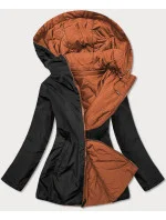 Červeno-čierna obojstranná dámska prešívaná bunda (MHM-W589) Červeno-čierna obojstranná dámska prešívaná bunda (MHM-W589)