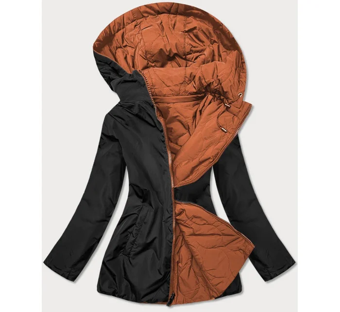 Červeno-čierna obojstranná dámska prešívaná bunda (MHM-W589) Červeno-čierna obojstranná dámska prešívaná bunda (MHM-W589)