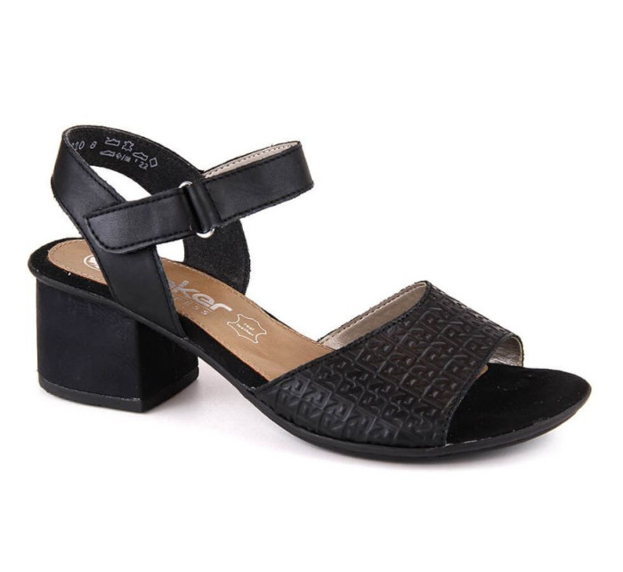 Pohodlné kožené sandále Rieker W RKR675 black