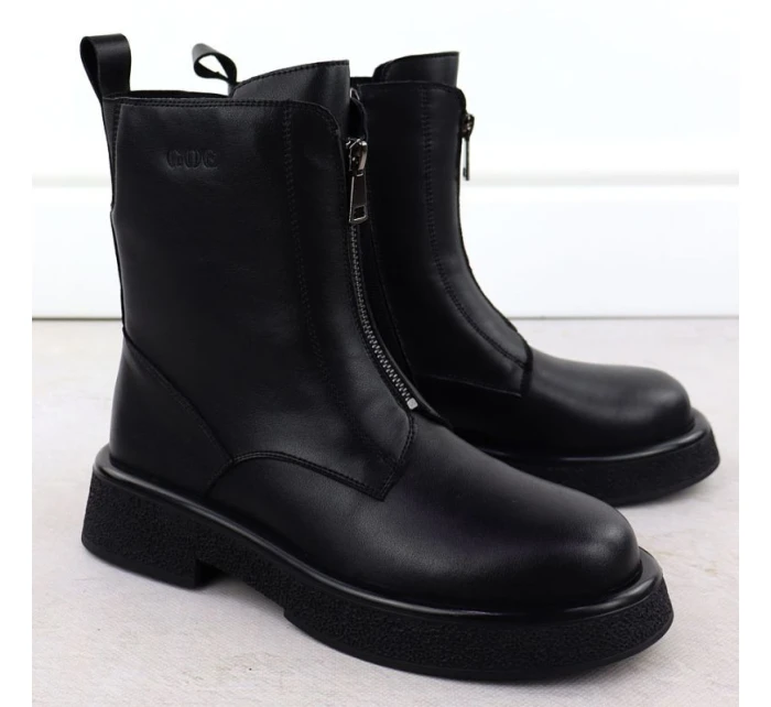 Dámske kožené topánky Goe black SS2N4145
