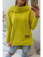 Mikina s dlhým chrbtom a kapucňou kivi