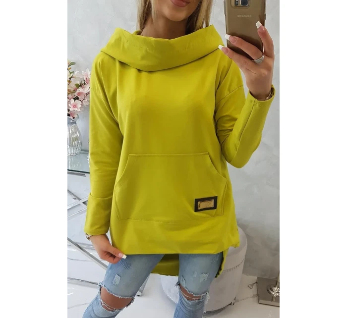 Mikina s dlhým chrbtom a kapucňou kivi