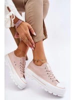 Materiałowe Trampki Na Platformie Big Star LL274151 Nude Materiałowe Trampki Na Platformie Big Star LL274151 Nude