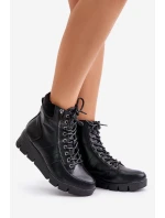 Lehké Zateplené Dámské Boty Na Platformě A Klínu Černé model 21674010 - Boto