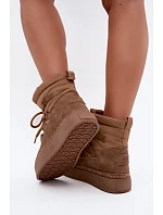 Dámské sněhule na platformě na šněrování Big Star model 22539816 Camel - Big Star Shoes Dámské sněhule na platformě na šněrování Big Star model 22539816 Camel - Big Star Shoes