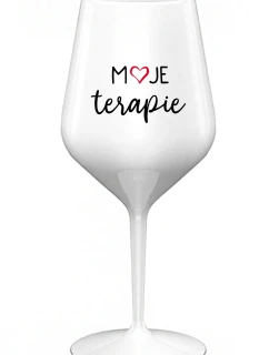 MOJE TERAPIE - bílá nerozbitná sklenice na víno 470 ml