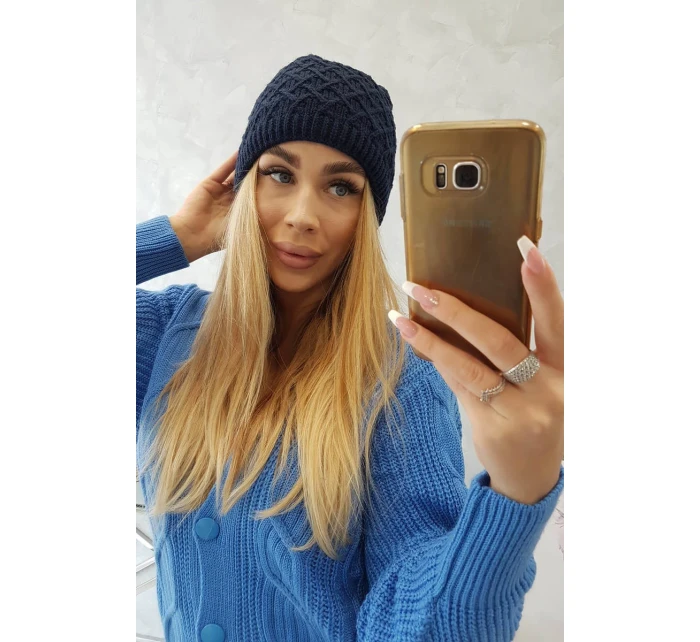 Fleecová čiapka K204 tmavo modrá