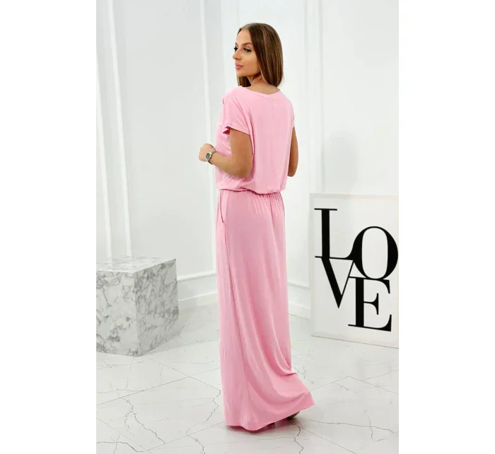 Viskózové šaty s kapsami světle růžová Viskózové šaty s kapsami světle růžová