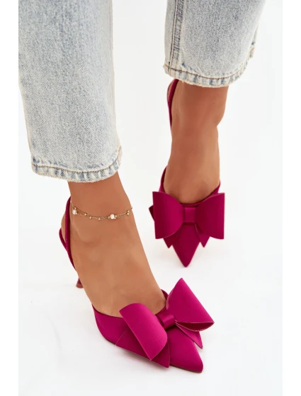 Lodičky s odkrytými patami a mašlí Fuksie Eklevia