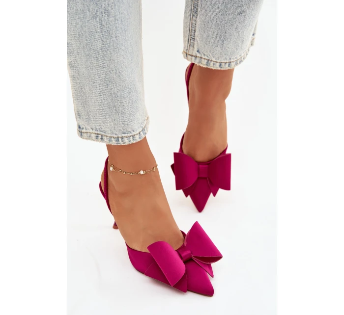 Lodičky s odkrytými patami a mašlí Fuksie Eklevia