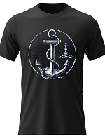 Dámske bavlnené tričko s potlačou - Sailor - čierne