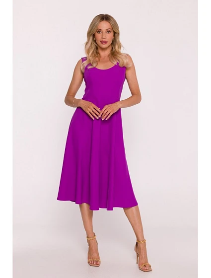 Dámske šaty S424 v levanduľovej farbe – Stylove Dámske šaty S424 v levanduľovej farbe – Stylove
