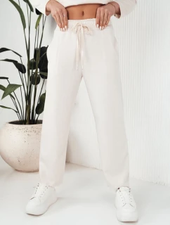 Dámské kalhoty se širokými nohavicemi ecru Dstreet model 21972902 - FashionStreet