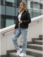 Dámska prechodná prešívaná bunda s kapucňou čierna FashionStreet TY5618