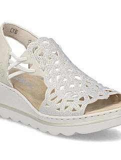 Béžové dámske sandále na platforme Rieker 67465-62