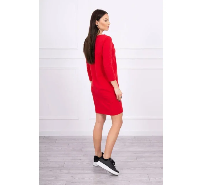 Šaty s 3D grafikou vtáka červené Šaty s 3D grafikou vtáka červené