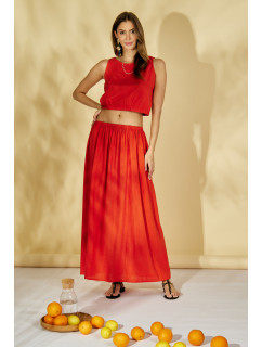 Monnari Sukne Ľanová sukňa v prírodnej farbe Červená