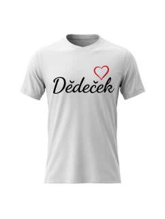 Pánské bavlněné tričko s potiskem - DĚDEČEK - bílé