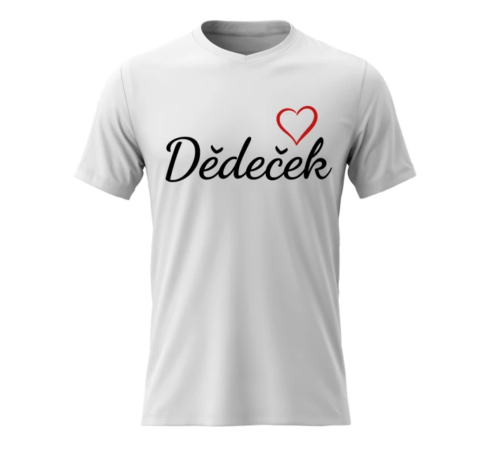 Pánské bavlněné tričko s potiskem - DĚDEČEK - bílé