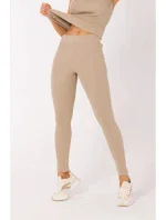 Rebrované pletené legíny M734 béžové - Moe