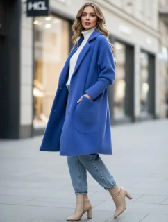 Dámsky kabát z alpaky RITA II modrý FashionStreet NY0627