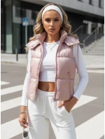 Dámská prošívaná vesta růžová Dstreet model 21970003 - FashionStreet