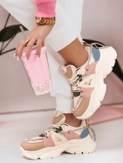 Dámske tenisky na hrubšej podrážke NEWMOVE beige FashionStreet ZY0590